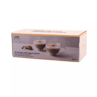 Set of 2 double-walled cappuccino glasses in borosilicate 210ml