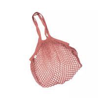 Parisian netbag with long handles dusty rose