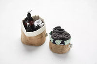 Broodmand uit jute en textiel 16x16cm