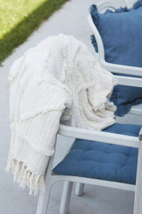 Plaid uit 100% gerecycleerd katoen wit