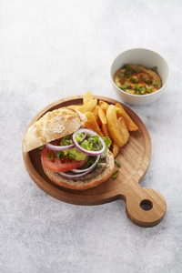 Hamburgerplank uit acaciahout rond ø 20cm FSC®