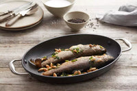 Pan-à-moi poêle à poisson en fonte avec revêtement excalibur 38x26cm