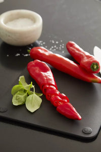 Wood fiber cutting board with juice groove black 37x27.5cm FSC®