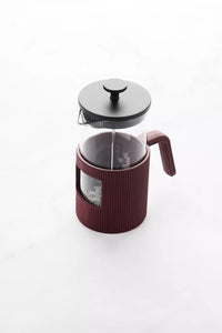 Cast iron and borosilicate glass French press 750ml Vintage Maroon