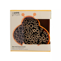 Bee and insect hotel made of bamboo fibre orange 16x15x12cm