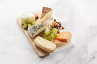 Serveerplank uit marmer & acaciahout 30x20cm