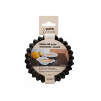 Set of 4 non-stick mini baking pans with removable base ø10cm