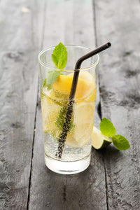 Set de 4 pailles noir avec brosse de nettoyage