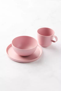 Set of 12 breakfast pieces in rPET Dusty Pink