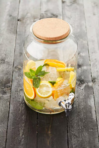 Distributeur de boisson rond avec bouchon de liège et robinet  5.6L