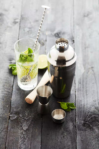 4-piece cocktail set with spoon - jigger - muddler & cobbler shaker