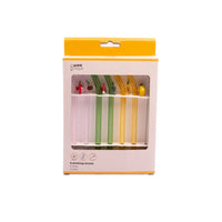 Set of 6 straws with fruit made of borosilicate glass 16cm