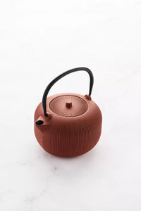 Cast iron teapot with internal enamel coating 1L Burnt Orange