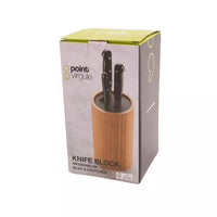 Bloc à couteaux en bambou rond sans couteaux FSC®