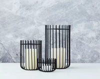 Wire kaarshouder zwart Ø 8.2cm