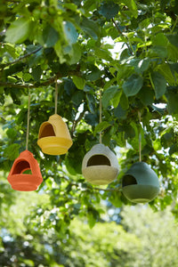 Voederhuisje vogels uit bamboevezel oranje