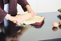 Moule à tarte cannelé à fond amovible en acier carbone antiadhésif 31x21x3cm