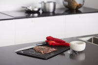 Wood fiber cutting board with juice groove black 44x32.5cm FSC®