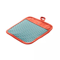 Pannenlap uit platinum silicone Misty Grey/Rust