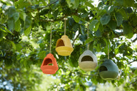 Voederhuisje vogels uit bamboevezel oranje