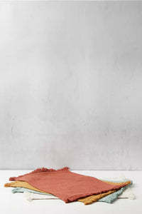 Set de table en coton 100% recyclé ocre