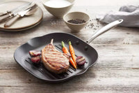 Pan-à-moi poêle à griller en fonte avec revêtement excalibur 28x28x3.5cm