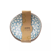 Bol en noix de coco avec nacre arcs bleu