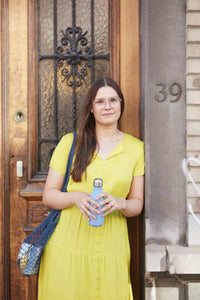 Parijse nettas met lange handvatten donkerblauw