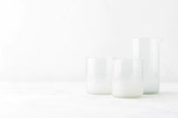 Set van karaf en 2 glazen uit upcycled glas helder