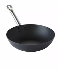 Wok uit carbonstaal met excalibur antikleeflaag ø 30cm