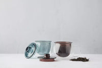 Tea mug with filter blue green 300ml