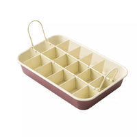 Brownie mould with cookie cutter in non-stick carbon steel 29x20x4cm