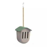 Vlinderhuisje uit bamboevezel taupe met groen dak