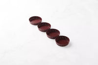 4 fluted tart pans with removable base made of non-stick carbon steel ø10cm
