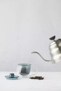 Tea mug with filter blue green 300ml