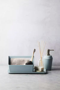 Plateau en fibre de bambou bleu brouillard