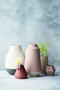 Vase géométrique en fibre de bambou rose poudré 10.8x9.5x8cm