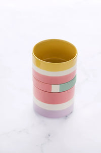 Sharing Summer set van 3 schaaltjes uit steengoed 10x10x17cm