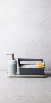 Sink organizer in bamboo fiber dark grey