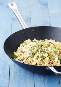 Wok uit carbonstaal met excalibur antikleeflaag ø 36cm