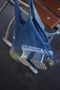 Parijse nettas met lange handvatten donkerblauw