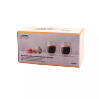 Set of 2 double-walled espresso glasses in borosilicate 80ml