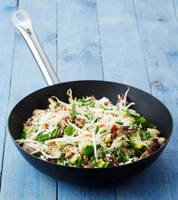 Wok uit carbonstaal met excalibur antikleeflaag ø 30cm