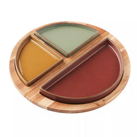 Sharing set met serveerplank uit acacia met magneten en 3 schaaltjes FSC®