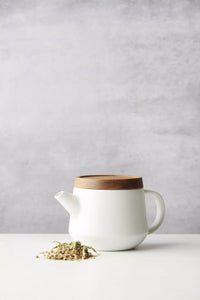 Théière avec couvercle en acacia blanc 600ml