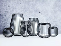 Wire theelichthouder zwart ø 11.5cm