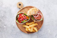 Hamburgerplank uit acaciahout rond ø 25cm FSC®