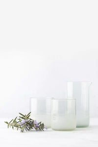 Set van karaf en 2 glazen uit upcycled glas helder