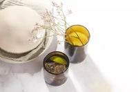 Set van 4 glazen uit upcycled glas roodbruin 400ml