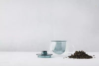 Tea mug with filter blue green 300ml